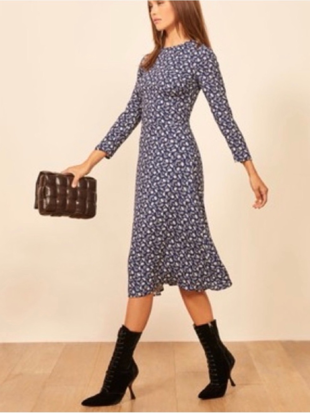 Reformation Moon Floral Midi Dress size 2